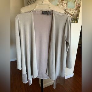 Chico's Light Gray Open-Front Cardigan